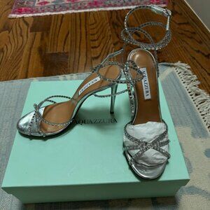 Aquazurra Dance Plexi Silver Sandal 105